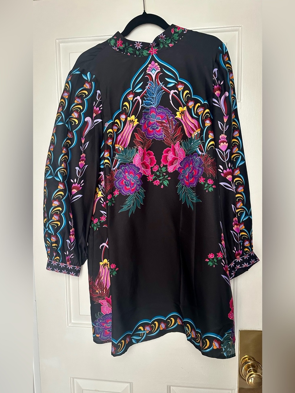 Johnny Was Black Floral Printed Women’s Dress
